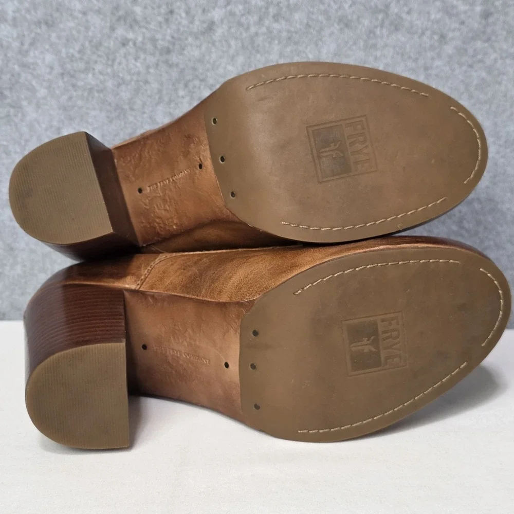 Frye Heel 7.5 Carson Heel Oxford Brown Lace Up - Picture 7 of 11